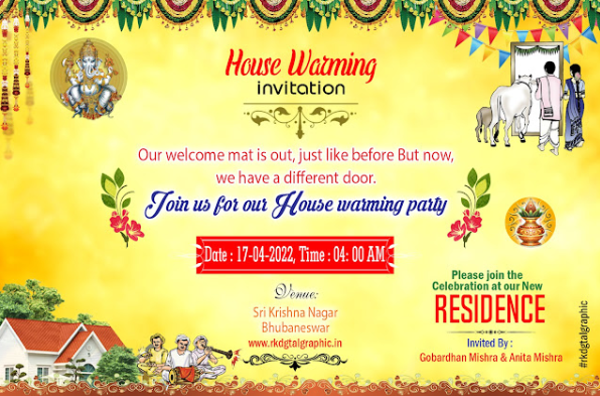 thumbnail Indian Housewarming Invitation  PSD Template Download